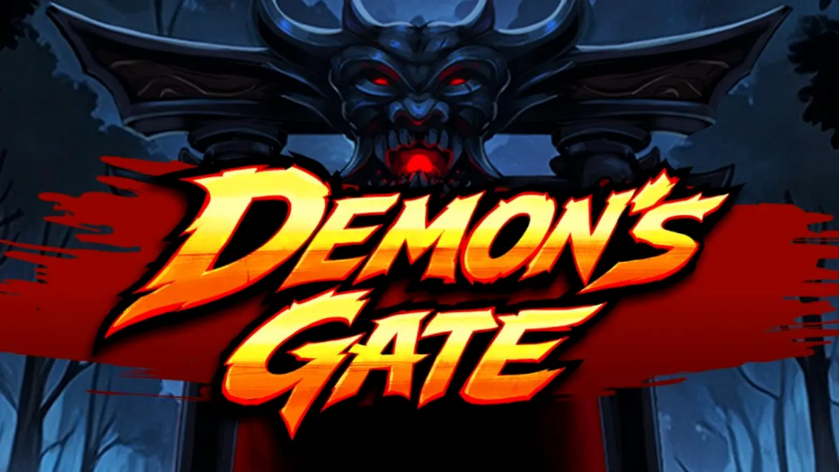 Tampilan visual slot Demon's Gate dengan tema samurai dan gerbang neraka